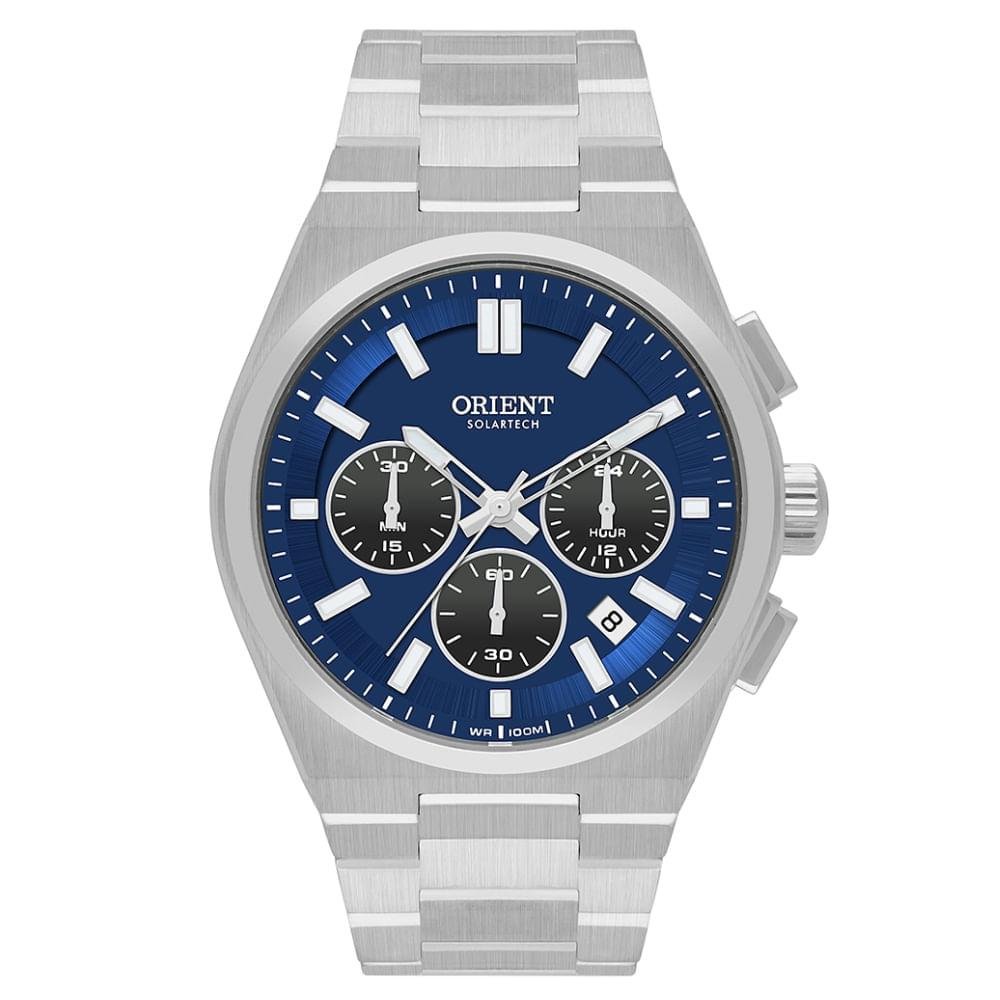 Relógio Masculino Orient Solartech Cronógrafo MBSSC274 D1SX Azul e Preto