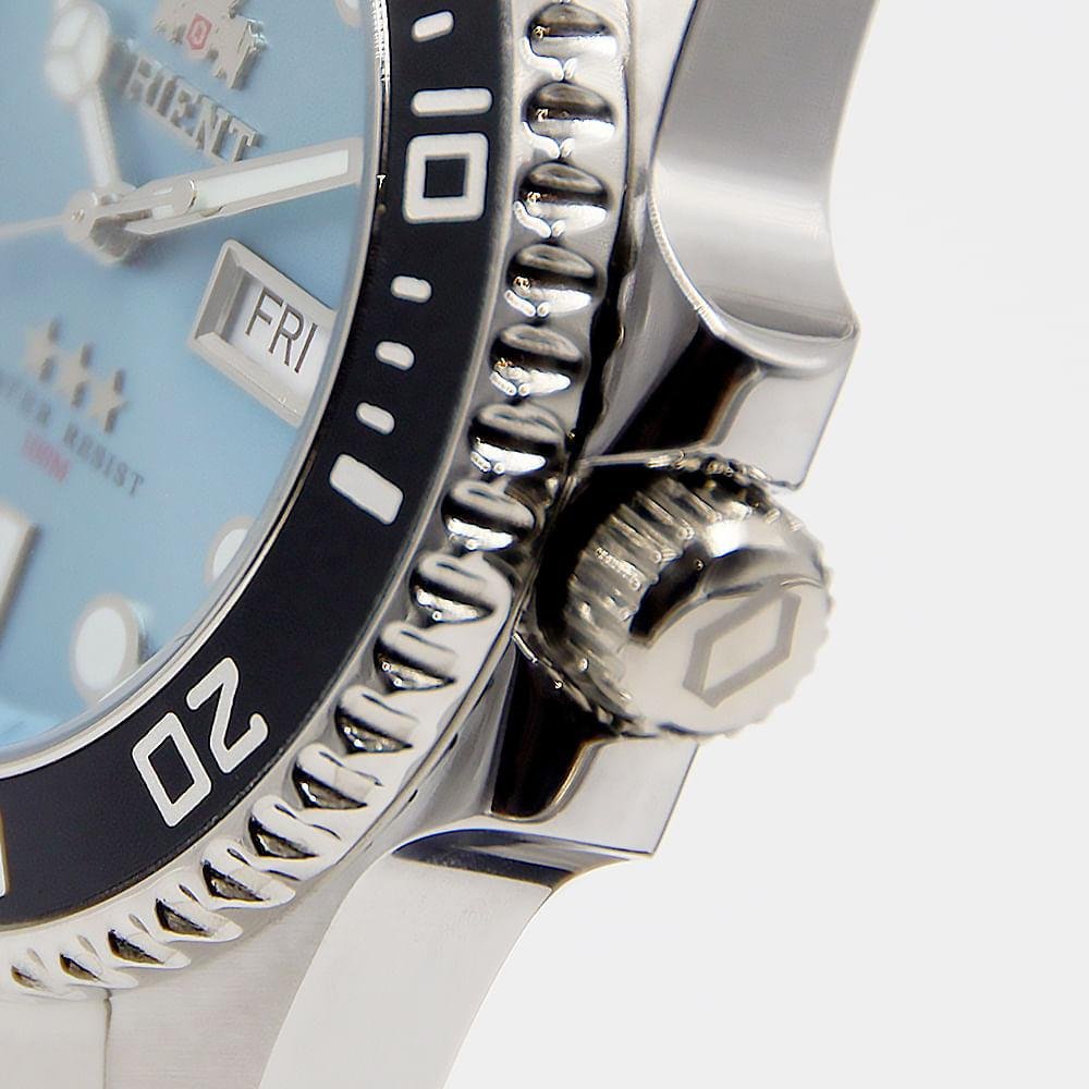 Relógio Orient Automático Submariner Azul claro NH3SS010 Prata 2