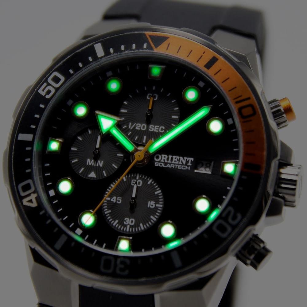 Relógio Masculino Orient Solartech Preto Bisel Bicolor MYSPC009 P2PX Exclusivo Preto 4