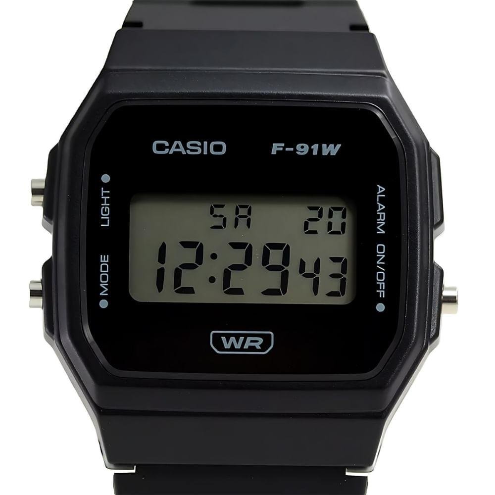 Relógio unissex Classic Casio Preto F-91WB-1ADF-SC Preto 2