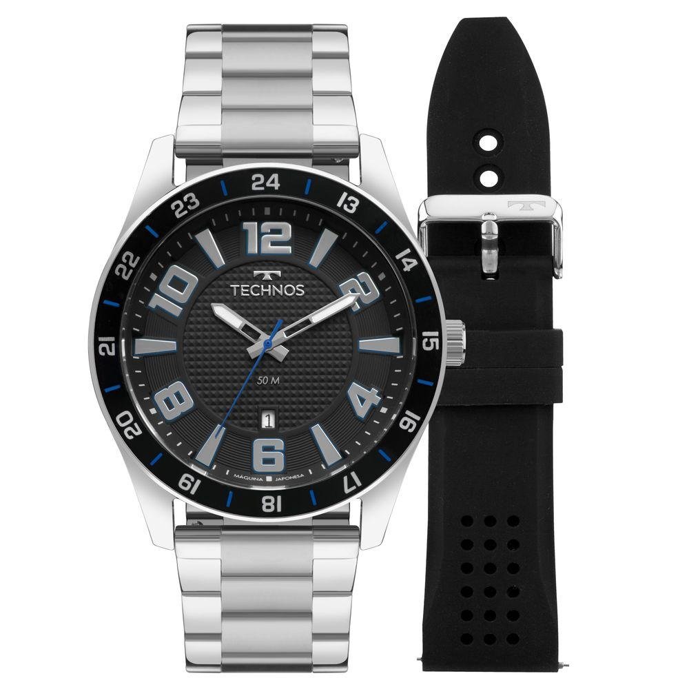 Relógio Masculino Technos Troca-Pulseira 2117LFX/T1P Preto