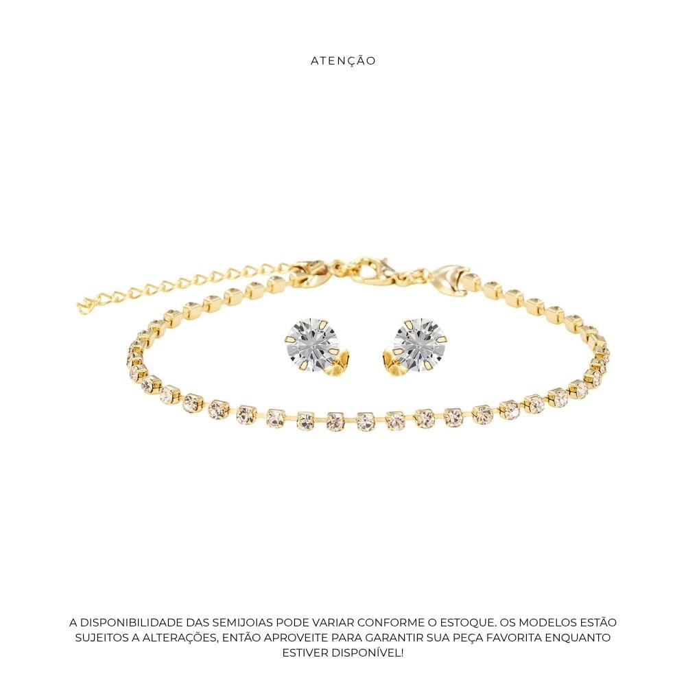 Kit Relógio Feminino Champion Cristais CF24322D Branco|Dourado Dourado 2