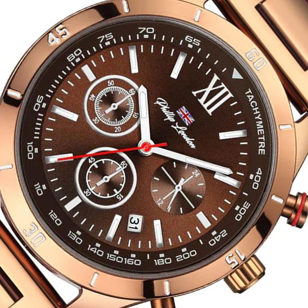 Relógio  Phillip London  Masculino Rosé - PL80320613M MR N Bronze 2