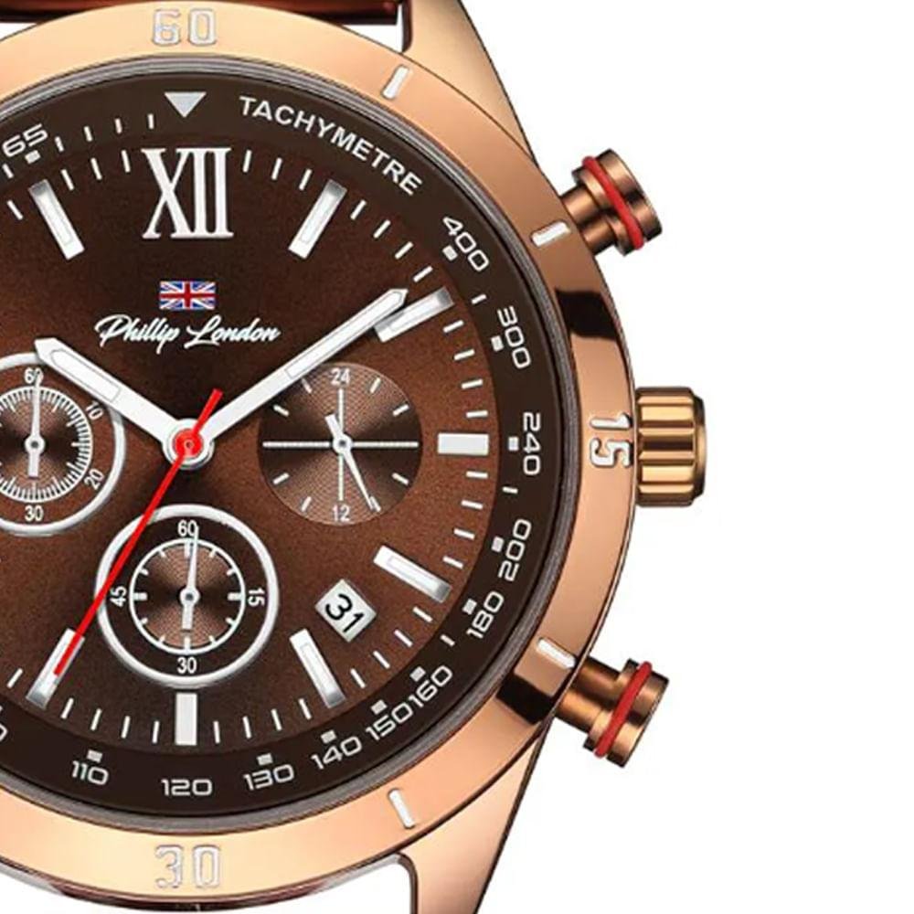 Relógio  Phillip London  Masculino Rosé - PL80320613M MR N Bronze 3