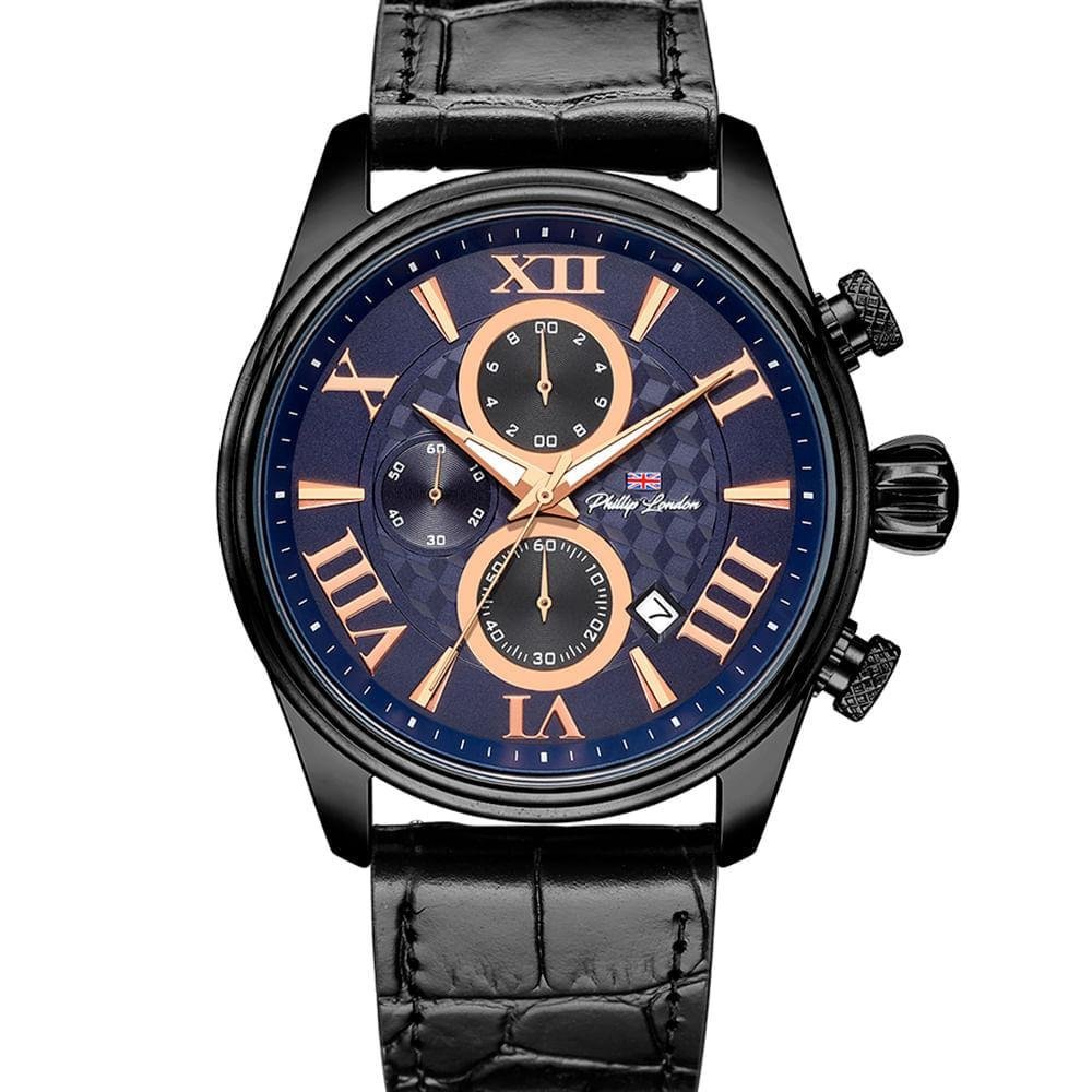 Relógio Masculino Analógico Preto Phillip London - PL80304612MAZN