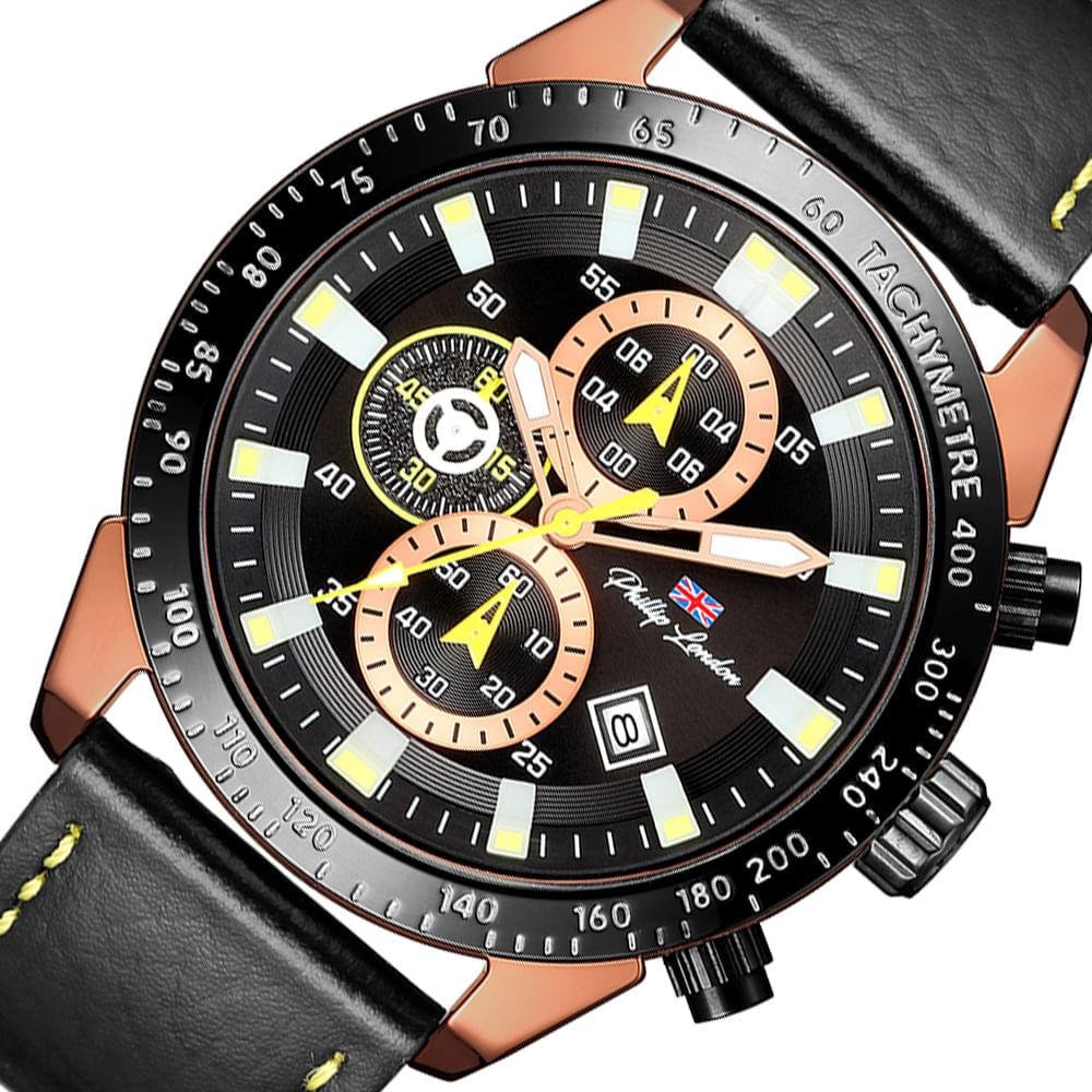 Relógio Masculino Analógico Preto Phillip London - PL80264612M PR N Preto 2
