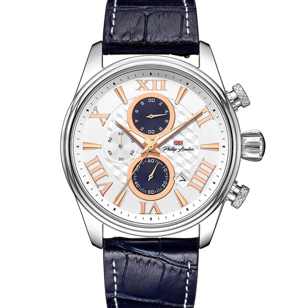 Relógio Masculino Analógico Azul Phillip London - PL80302622MSIN
