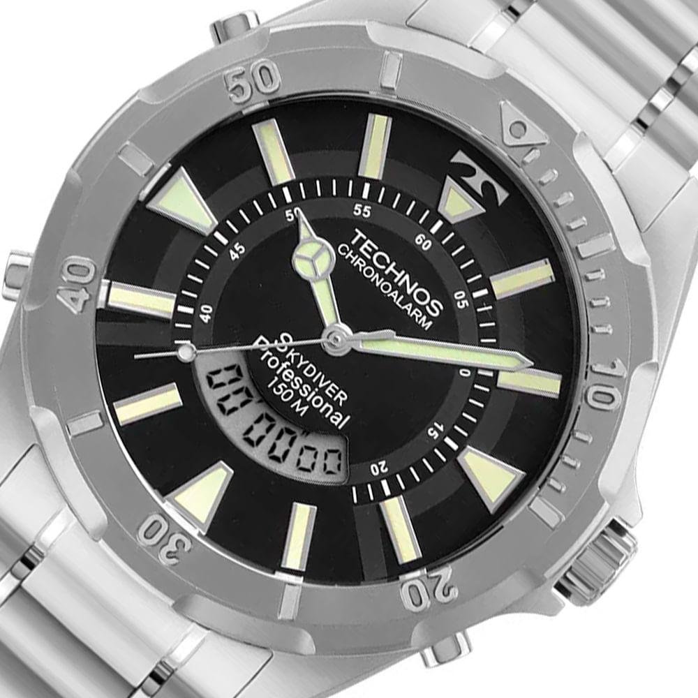 Relógio Masculino Skydiver Technos Prata WT205FY/1P Prata 2