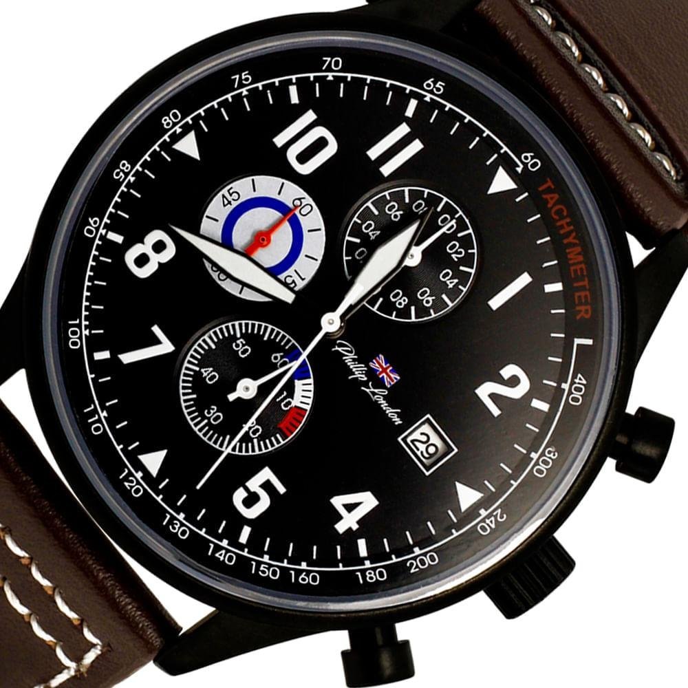Relógio Philiph London Masculino Marrom - PL80268612MPRN Preto 3