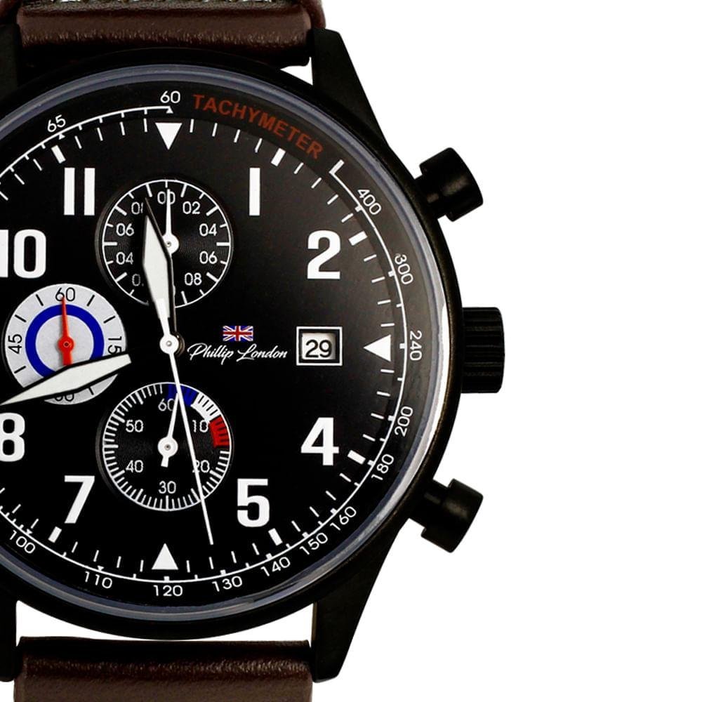Relógio Philiph London Masculino Marrom - PL80268612MPRN Preto 5