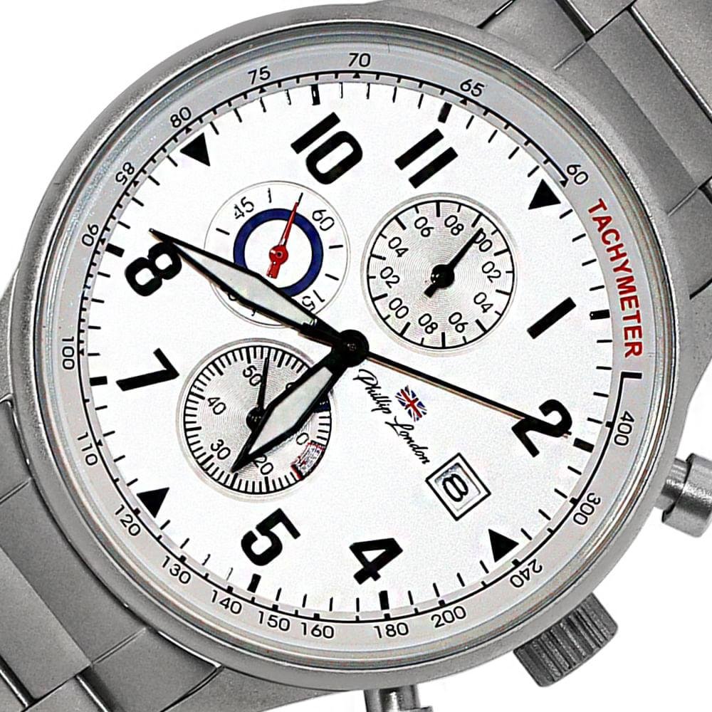 Relógio Philliph London Aviator Steel Masculino Prata - PL80270623MBRN Prata 3