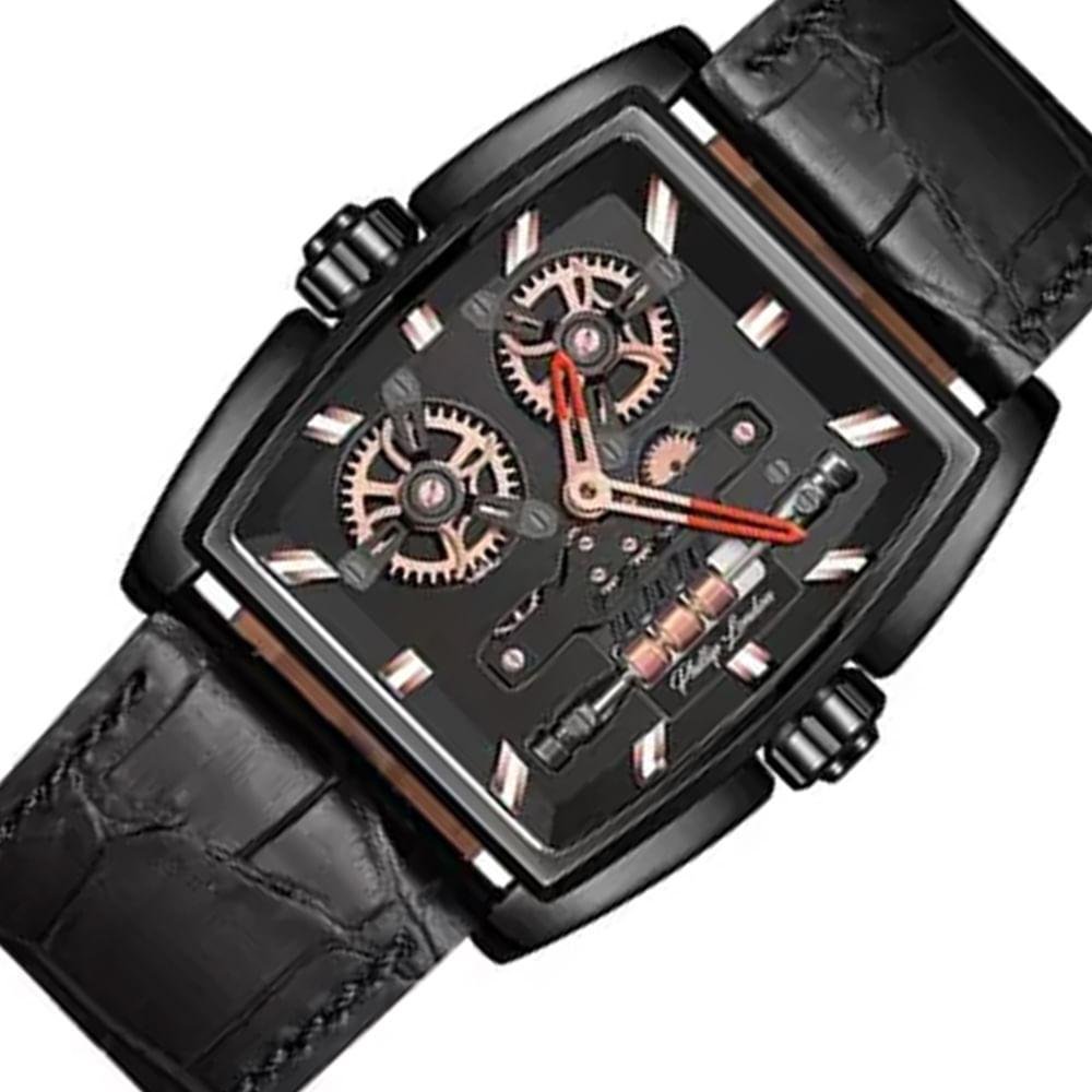 Relógio Phillip London Analógico Preto - PL80214112M PR N Preto 2