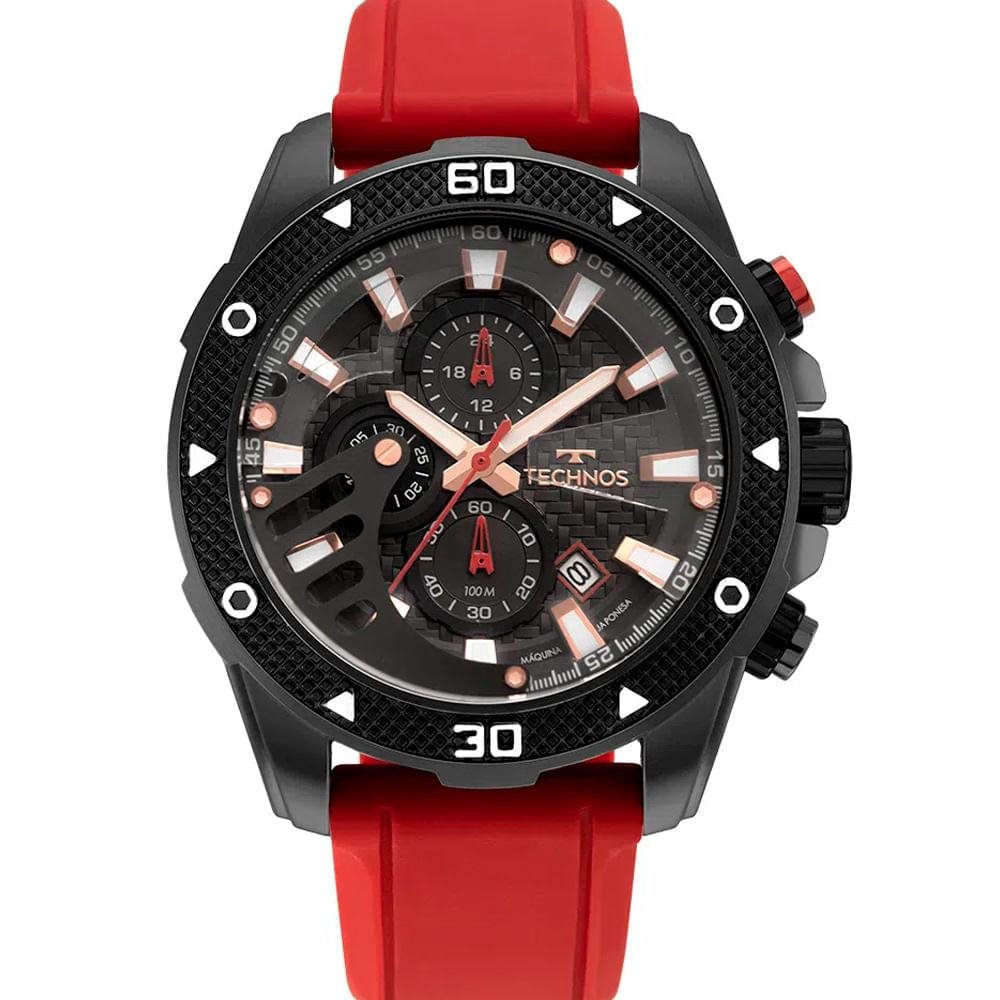 Relógio Masculino Carbon Technos Vermelho  JS15FS/2P