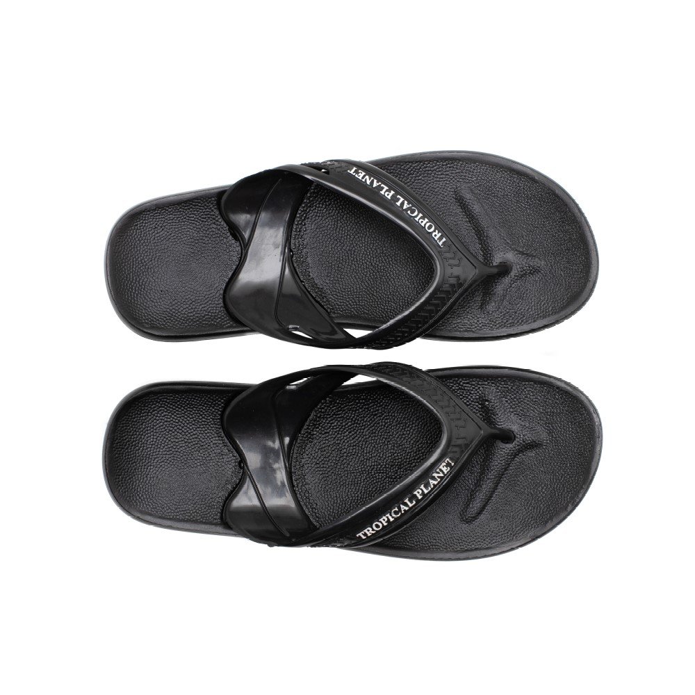 Chinelo de Dedo em Tiras Tropical Planet Aberto e Solado Borracha Confortavel Preto 3