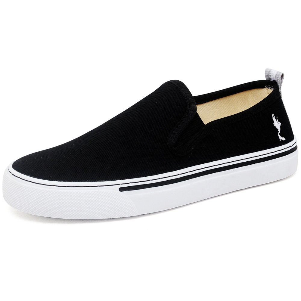 Tênis Slip On Liso Calce Facil Autem Originals com Elástico Lateral e Sola Leve Preto 1
