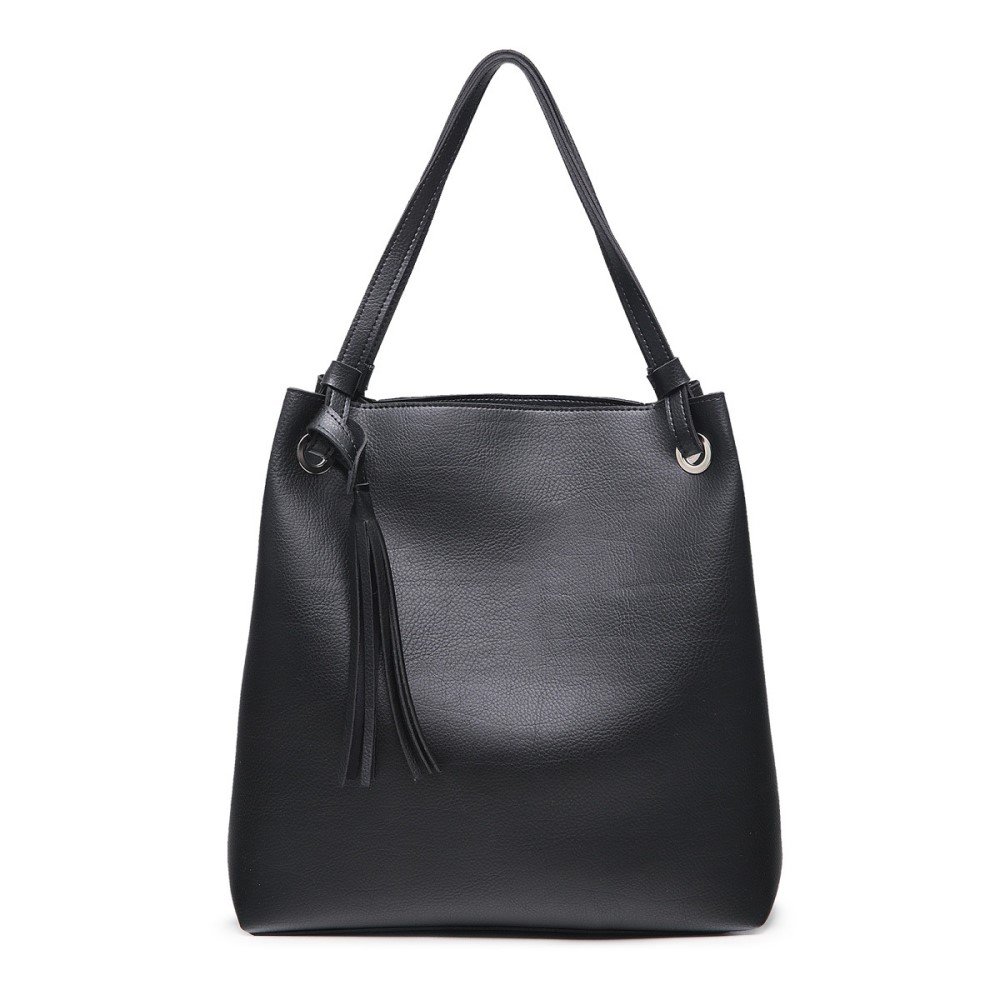 Bolsa Sacola Casual Autem Originals com Zíper e Alça de Ombro Preto 3