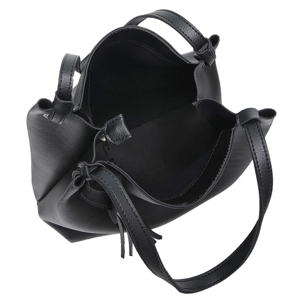 Bolsa Sacola Casual Autem Originals com Zíper e Alça de Ombro Preto 2