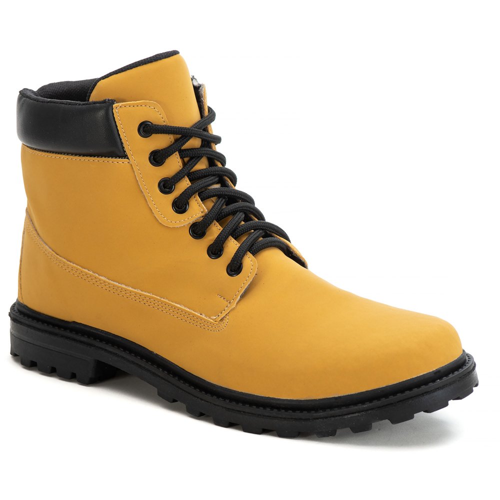 Bota Coturno Casual Autem Originals Basica Cadarço e Sola Borracha Confortavel Amarelo 2
