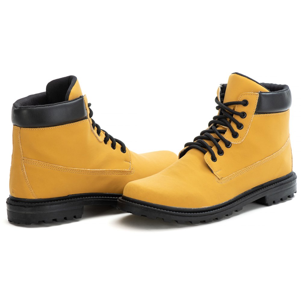 Bota Coturno Casual Autem Originals Basica Cadarço e Sola Borracha Confortavel Amarelo 5