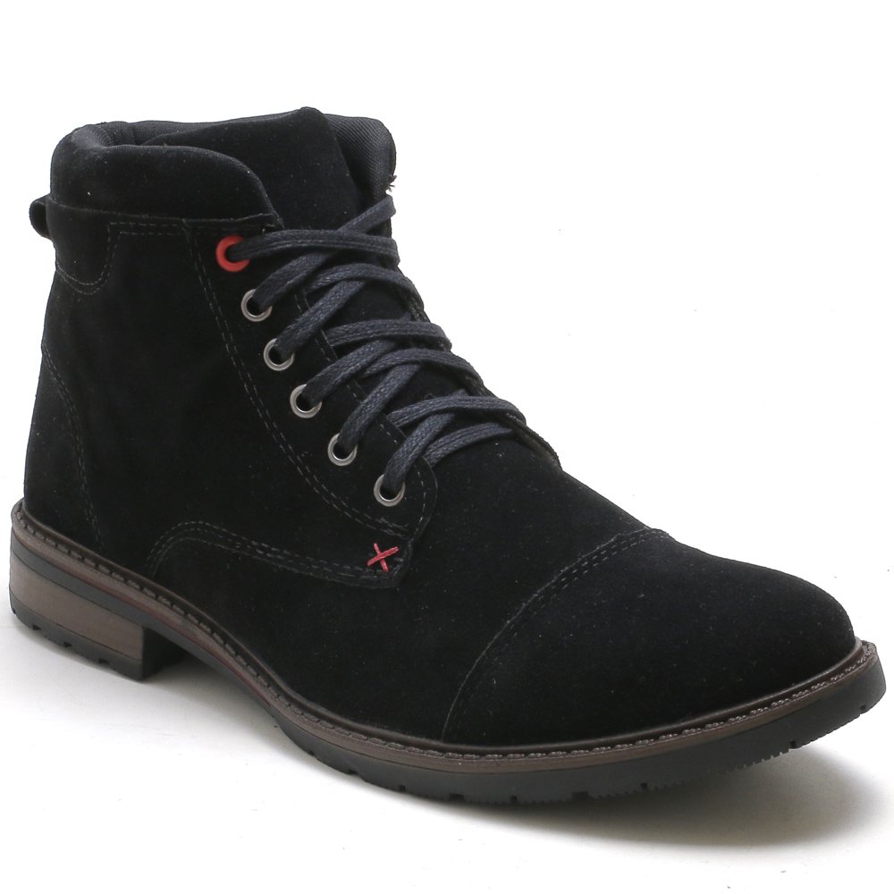 Bota Coturno Casual Autem Originals Confortável Com Detalhe Costuras e Cadarço Preto 4