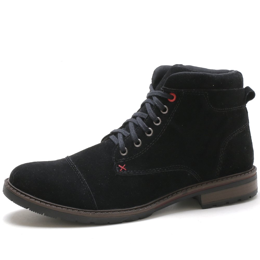 Bota Coturno Casual Autem Originals Confortável Com Detalhe Costuras e Cadarço Preto 5