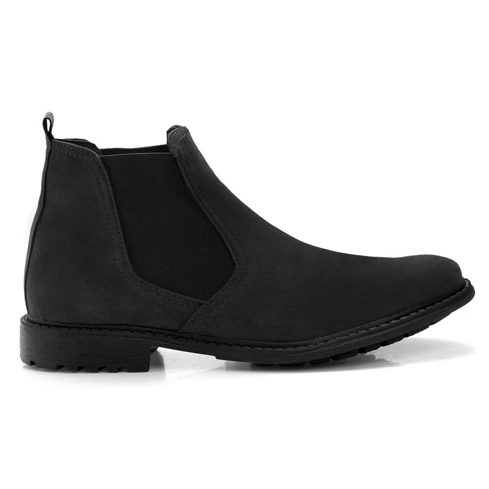 Bota Botina Casual Autem Originals Liso Elástico Bico Redondo e Sola Borracha Preto 3