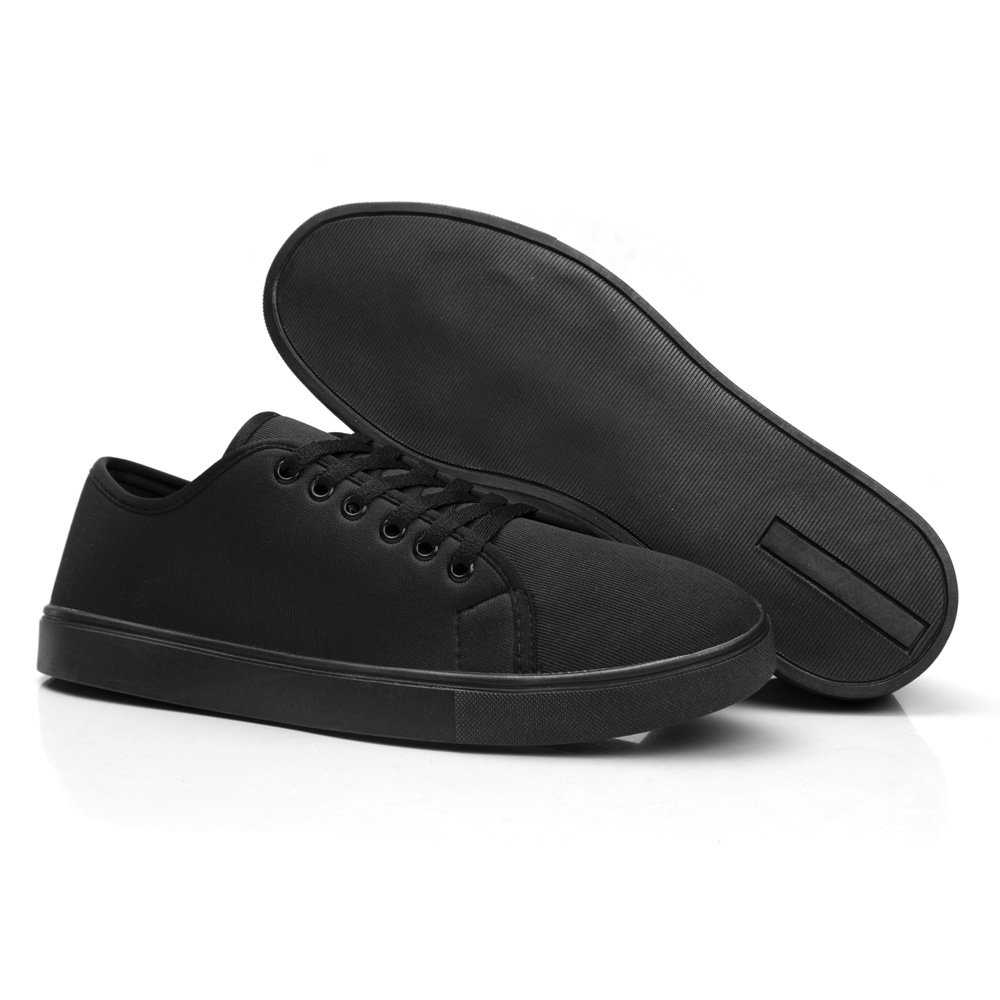 Sapatênis Casual Liso Basico Autem Originals com Cadarço e Sola Borracha Reta Preto 2
