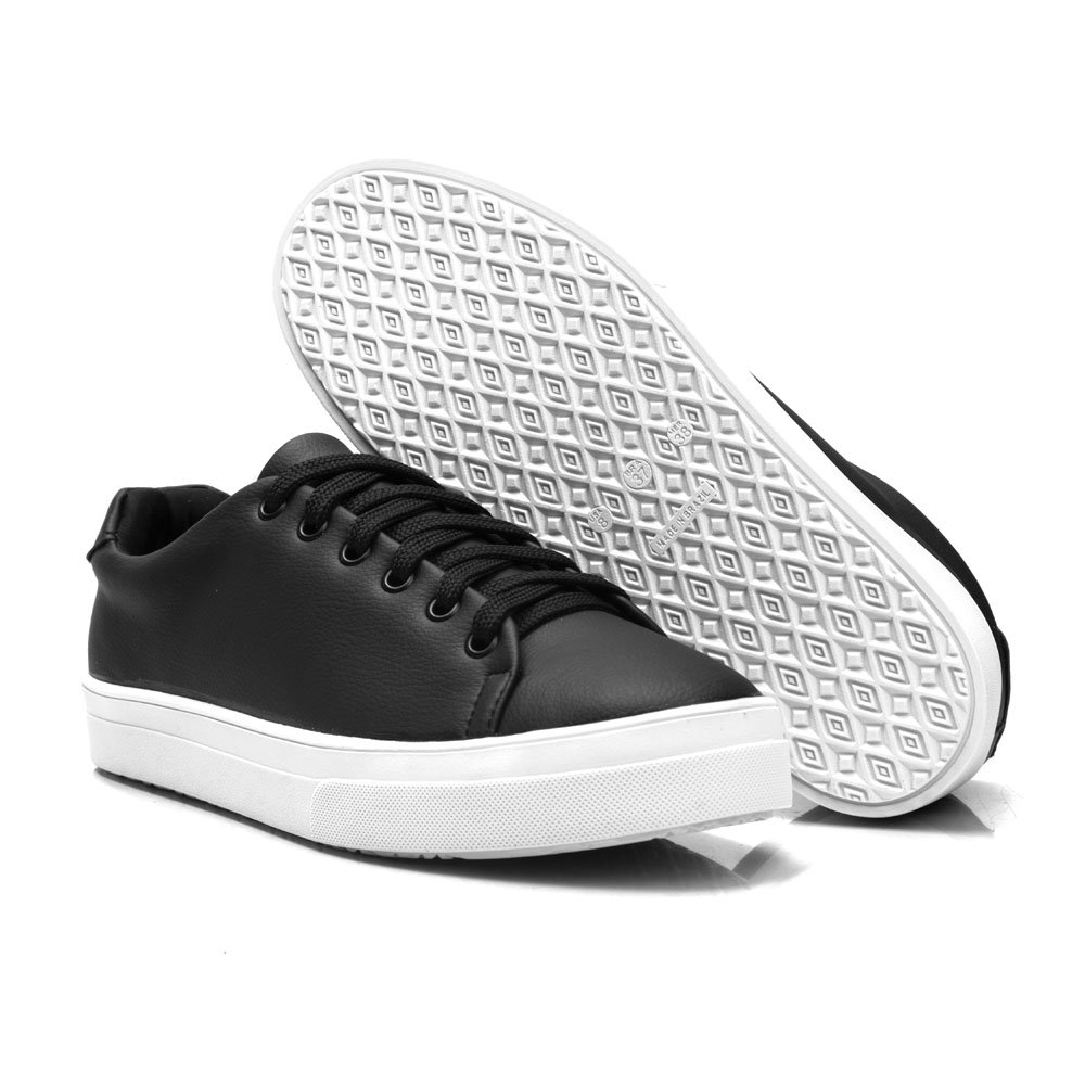 Tênis Casual Basico Autem Originals Cadarço Sola Emborrachada Leve e Confortavel Preto 2