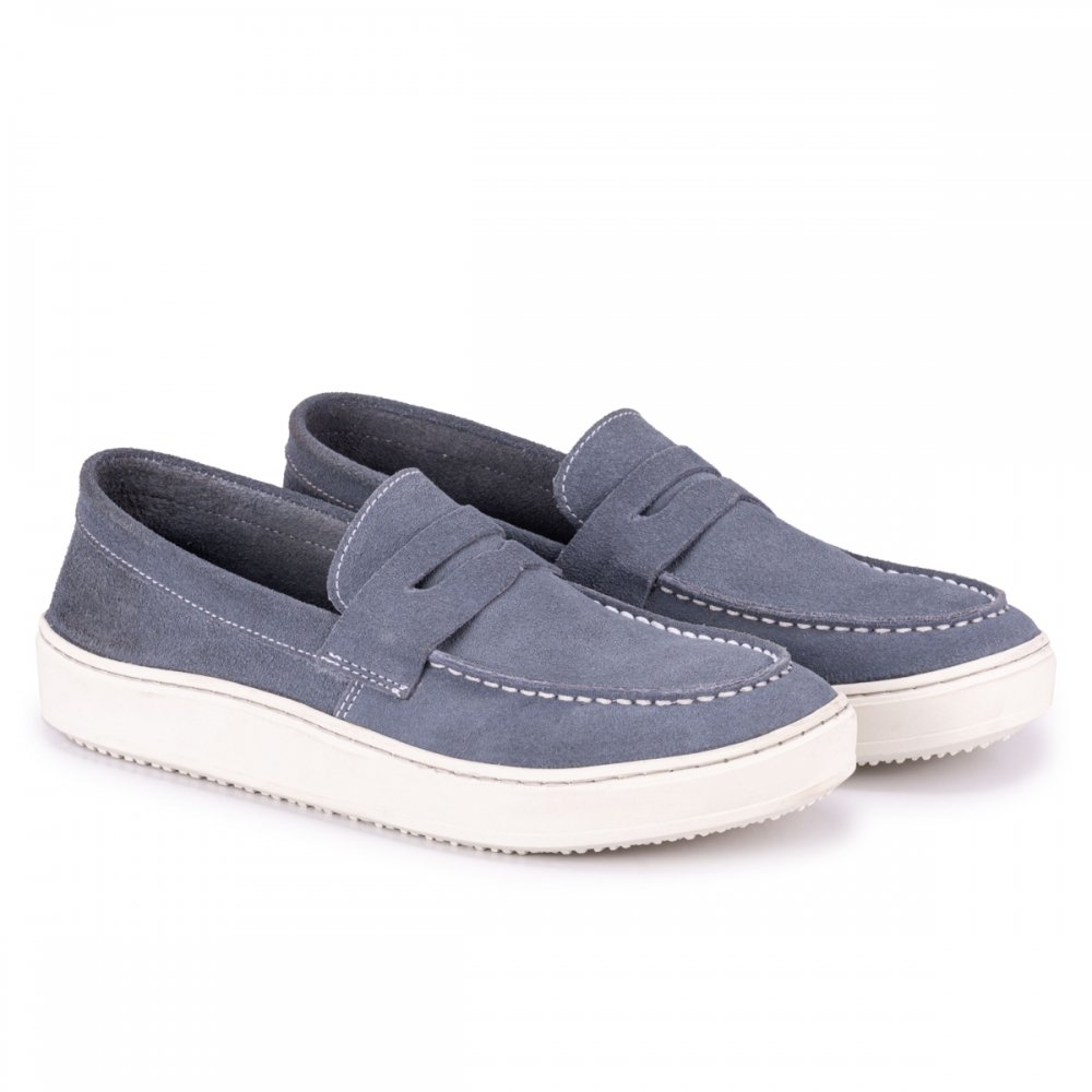 Mocassim Sola Macia Autem Originals Costura Reforçado Conforto e Elegância Azul 1