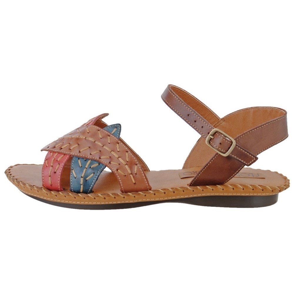 Sandália Rasteirinha Feminina em Couro com Costura Reforçada e Fivela Marrom 2