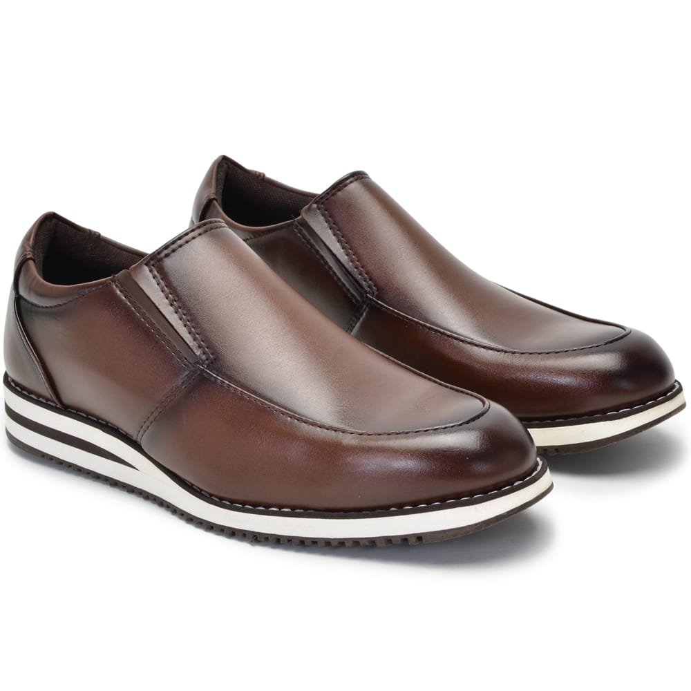 Sapato Oxford Liso Conforto e Estilo Moda Casual Homem Elegante Calce Facil Sola Leve Antiderrapante 1