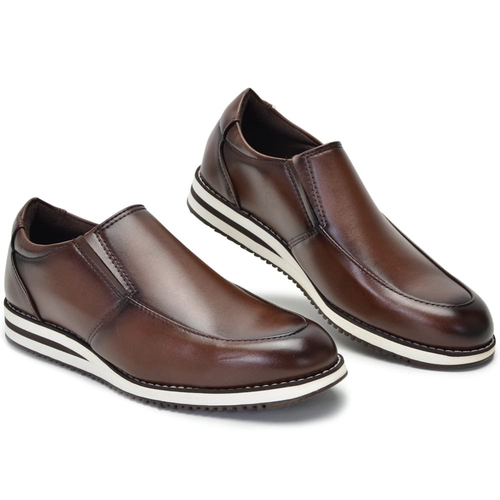 Sapato Oxford Liso Conforto e Estilo Moda Casual Homem Elegante Calce Facil Sola Leve Antiderrapante 4