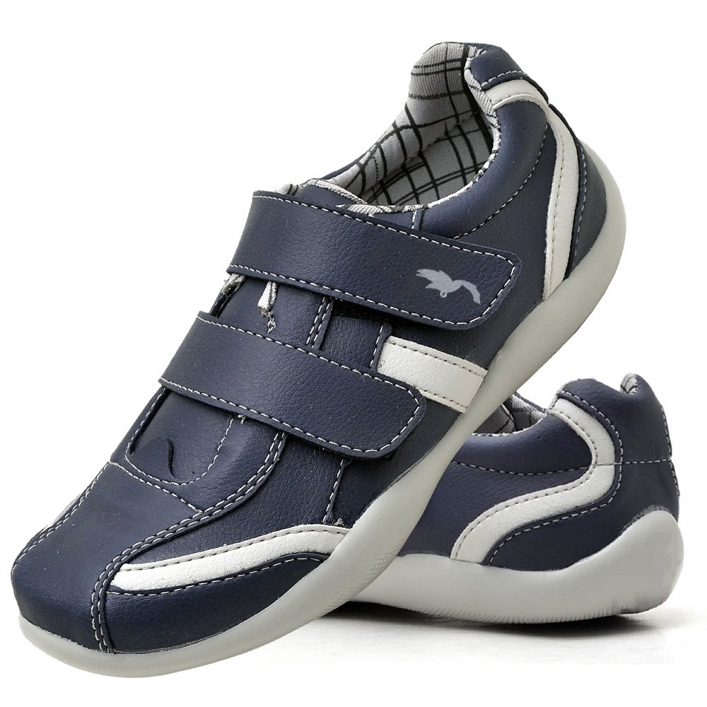 Tênis Casual Infantil Menino Sola Borracha Antiderrapante Fecho Alto Colante Azul 1