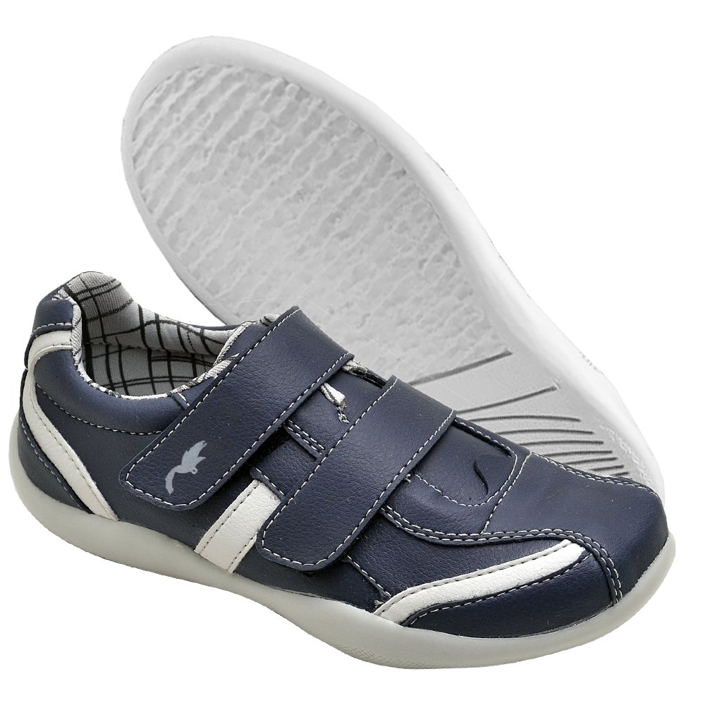 Tênis Casual Infantil Menino Sola Borracha Antiderrapante Fecho Alto Colante Azul 2