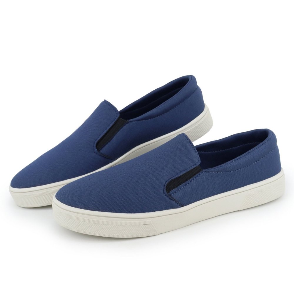 Sapatênis Slip On Casual Masculino Elástico Moda Calce Fácil Dia a Dia Confortável Azul 5