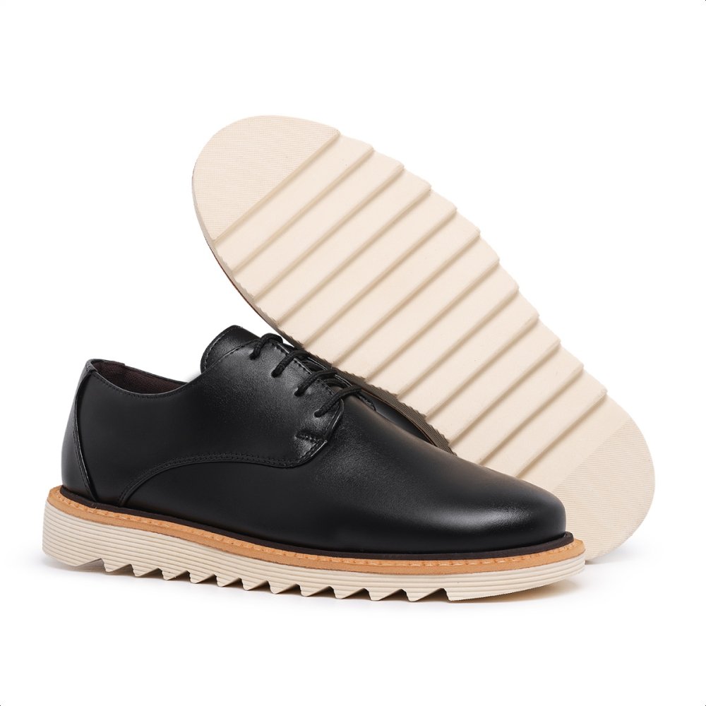 Sapato Casual Masculino Tratorado Derby Confort com Cadarço