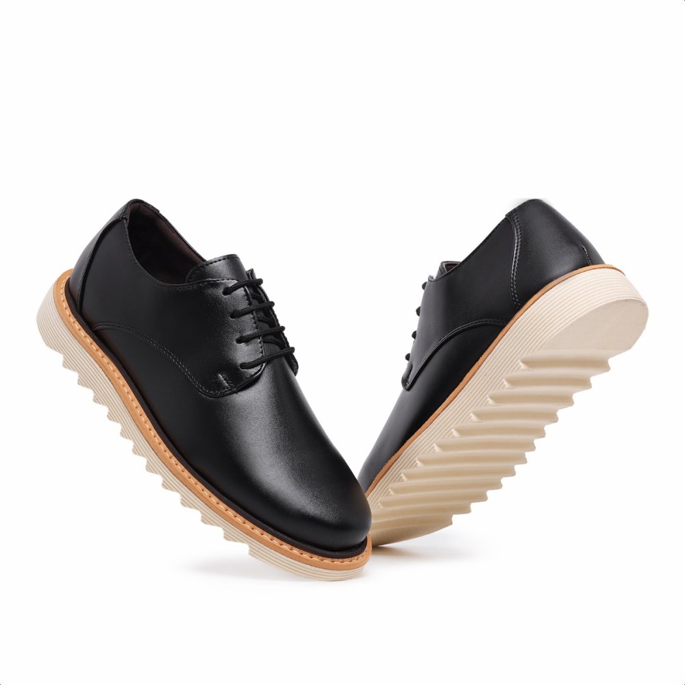 Sapato Casual Masculino Tratorado Derby Confort com Cadarço Preto 5