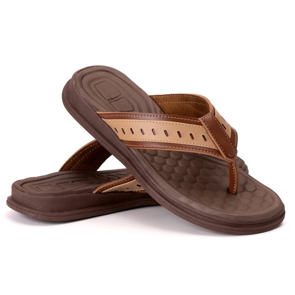 Chinela Masculina Casual Conforto Premium Caramelo 2