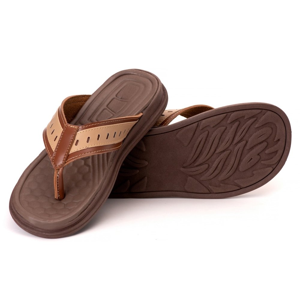 Chinela Masculina Casual Conforto Premium Caramelo 3