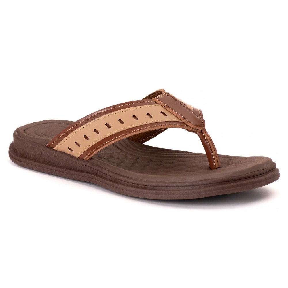 Chinela Masculina Casual Conforto Premium Caramelo 5