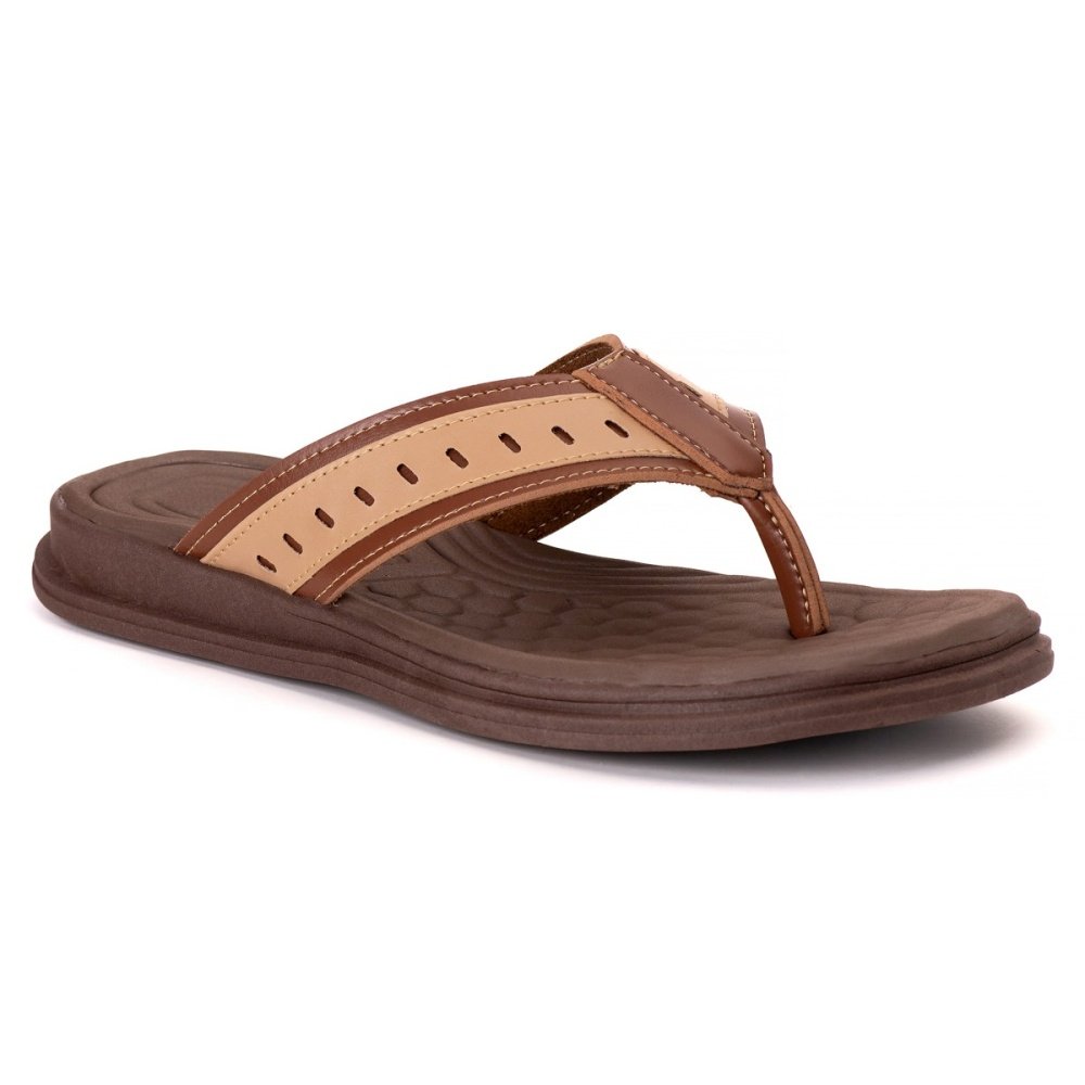 Chinela Masculina Casual Conforto Premium Caramelo 6