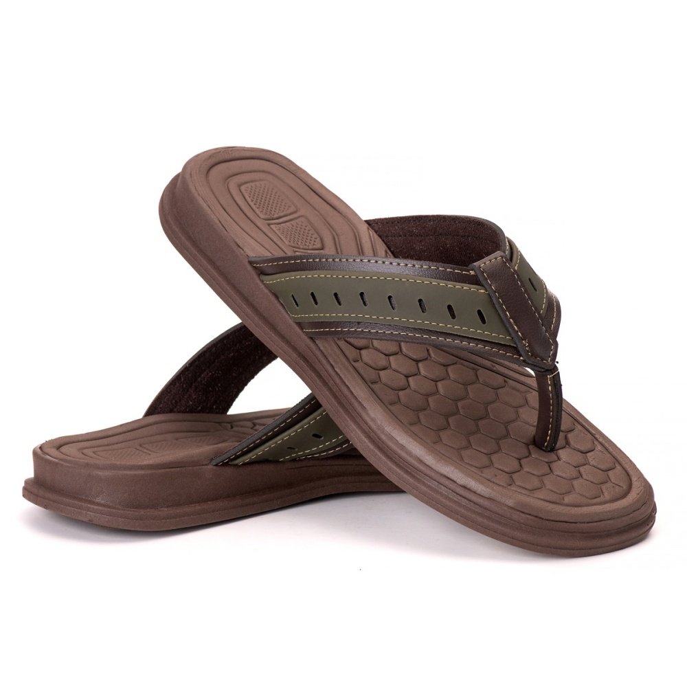 Chinela Masculina Casual Conforto Premium Café