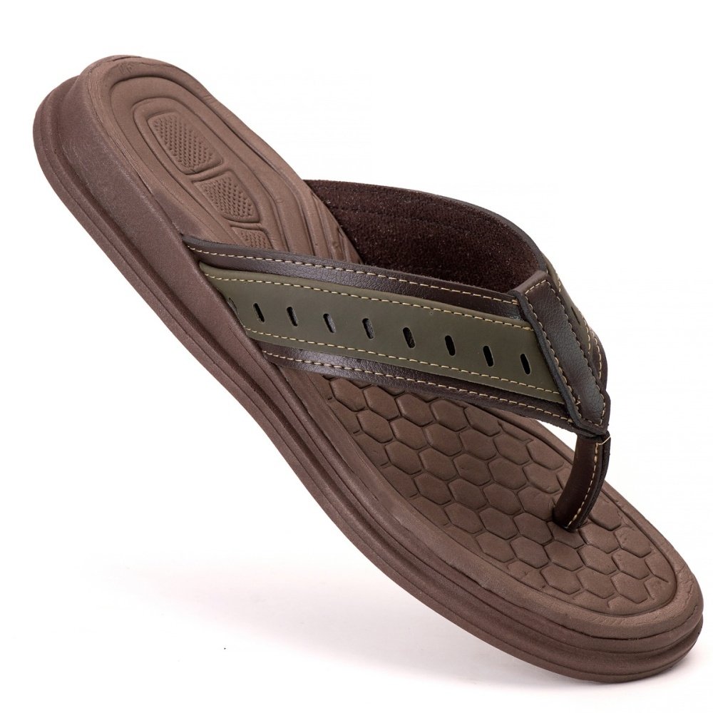 Chinela Masculina Casual Conforto Premium Café Café 5