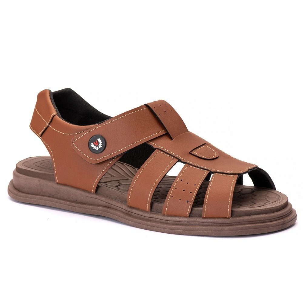 Sandália Masculina Casual Conforto Premium Caramelo Caramelo 3