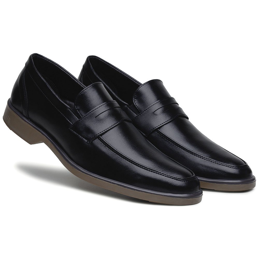 Sapato Casual Sapataria Bertelli Liso com Gravata Masculino 2159 Preto 2
