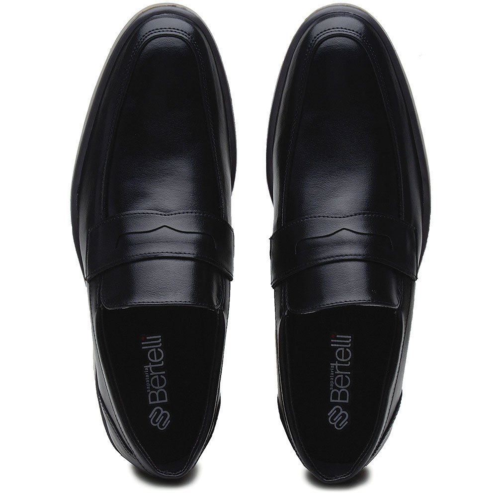 Sapato Casual Sapataria Bertelli Liso com Gravata Masculino 2159 Preto 3