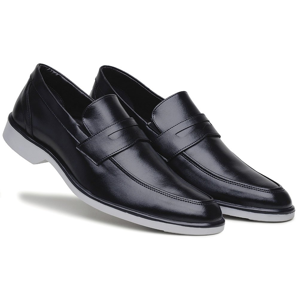 Sapato Casual Saparatia Bertelli Liso com Detalhe Gravata e Bico Redondo Preto 2