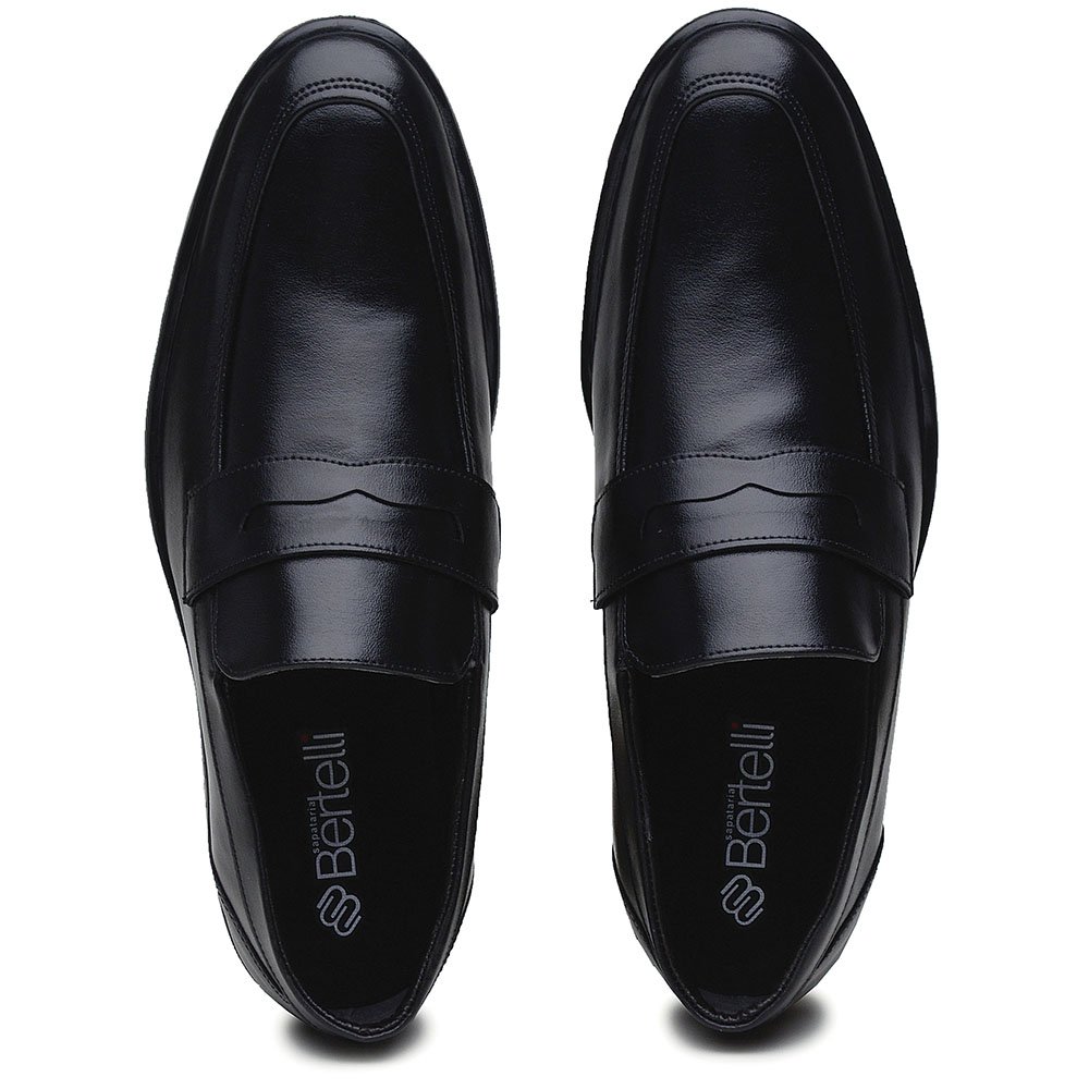 Sapato Casual Saparatia Bertelli Liso com Detalhe Gravata e Bico Redondo Preto 3