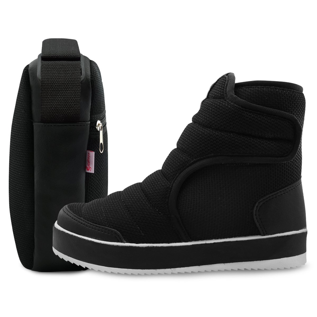 Kit Bota Infantil Com Bolsa Menina Gatatuya Poliéster Preto Preto 2