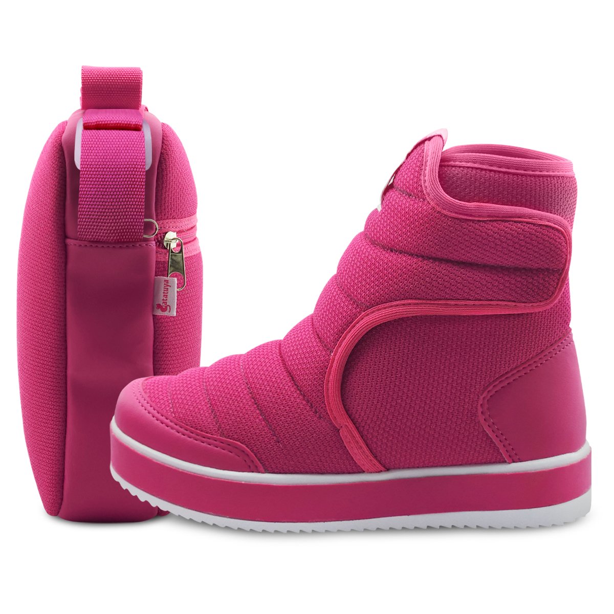 Kit Bota Infantil Com Bolsa Menina Gatatuya Poliéster Pink Rosa 2